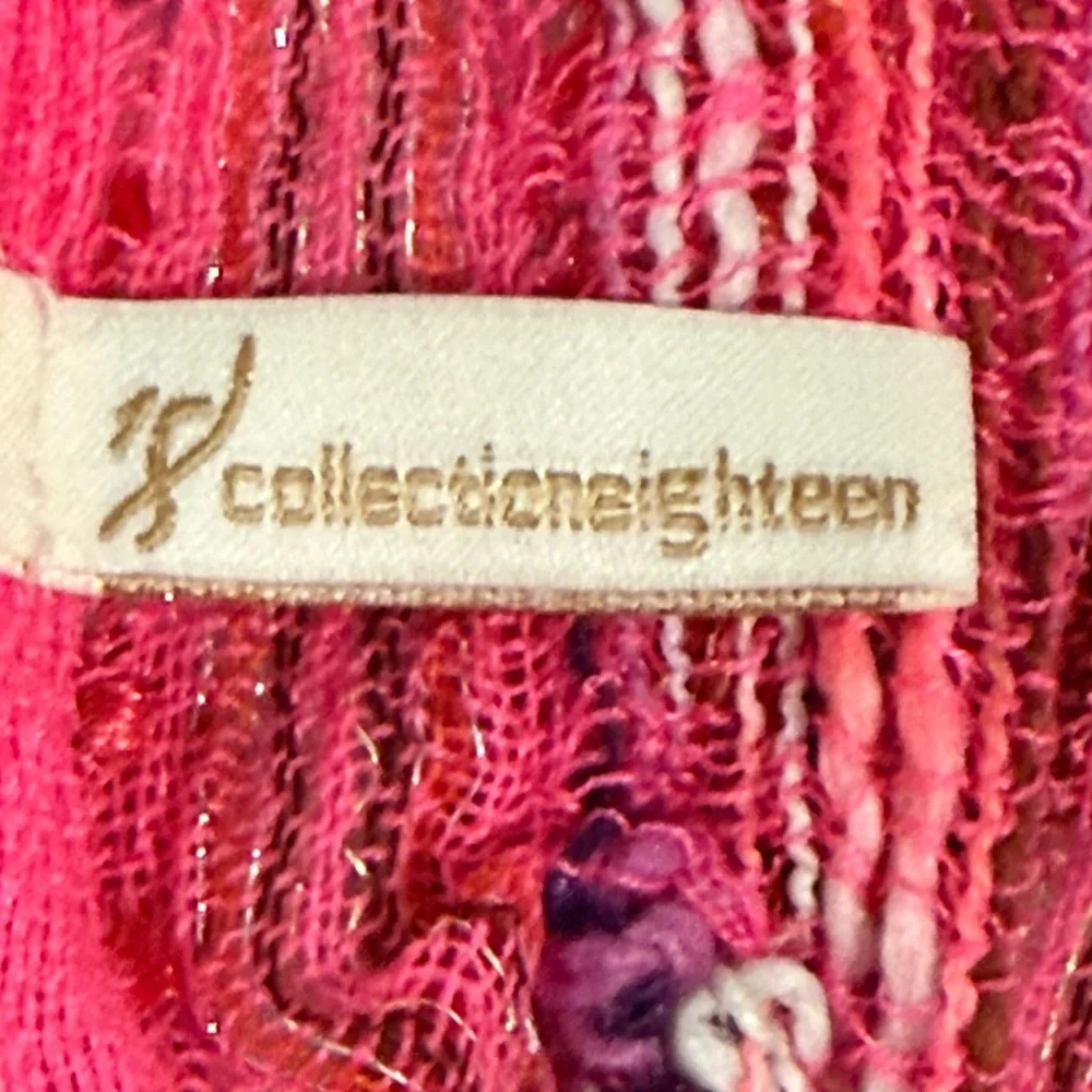 1 White Knit Scarf & Gold Threading + 1 Pink knit Scarf with Multicolor Accents!
